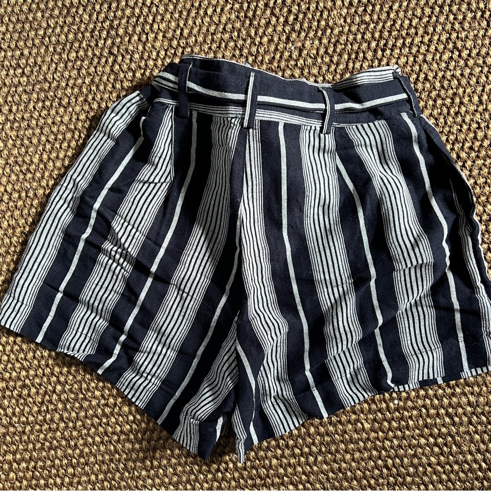 Rails Katy Striped Linen Shorts with Tie